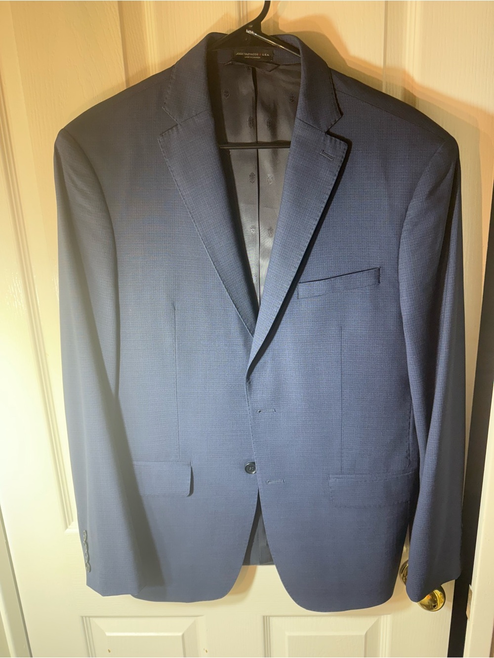 John Varvatos Men's Navy Blazer - Textured Single-Breasted Jacket